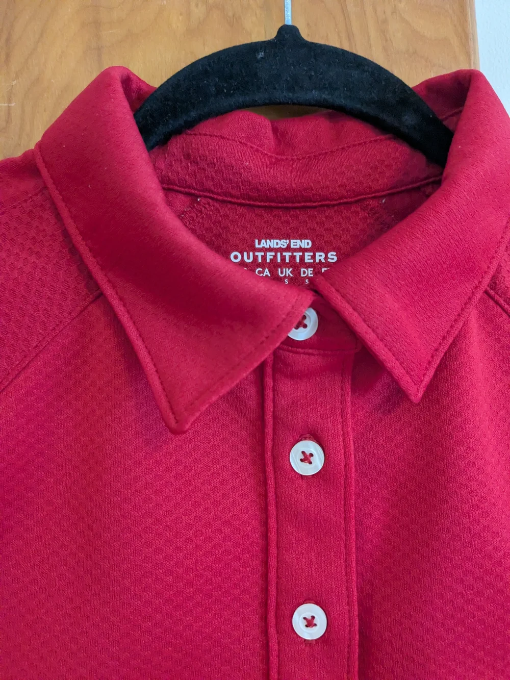 Lands' End Women's Red Short-Sleeve Active Polo
